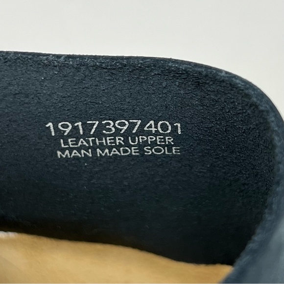 Bio Bio Platform Wedge Platform Sandals Blue Leather Cork Slip On Shoes Size 9.5 - Picture 10 of 11